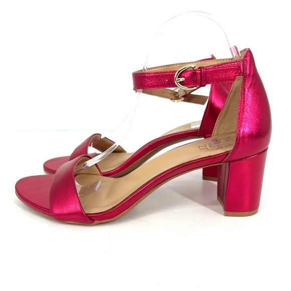 Naturalizer Vera Ankle Strap Sandals Block Heels Womens Size 9.5 M Fuchsia Pink - Picture 1 of 8